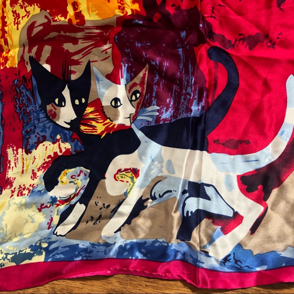 Rosina Wachtmeister Silk Scarf Cat Boho